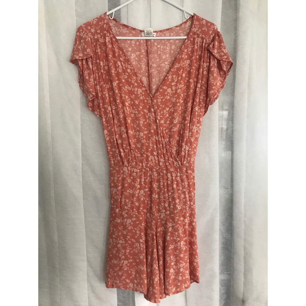 Eyeshadow Floral‎ Flutter Sleeve Romper Terracotta Boho V-Neck XL